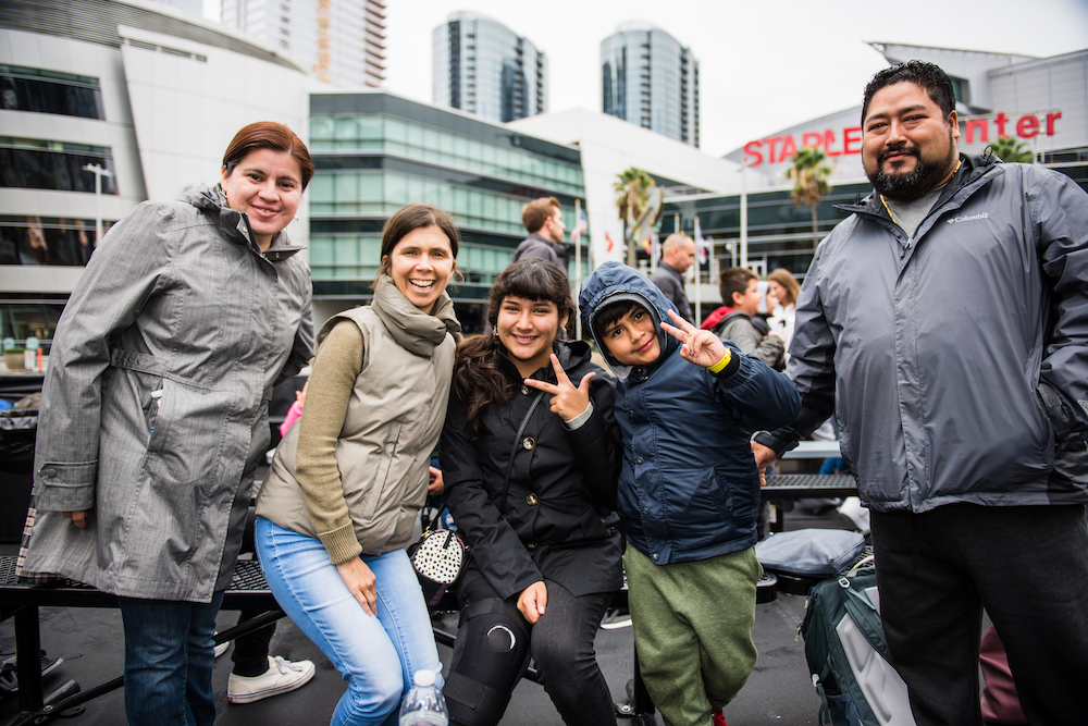 Nicole with Deborah and her family at Walk WIth Sally's Friendship Activity at Staples Center in Los Angeles